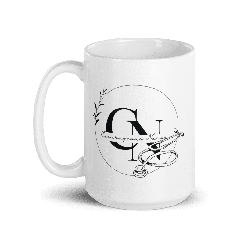 Courageous Nurse White Glossy Coffee Mug