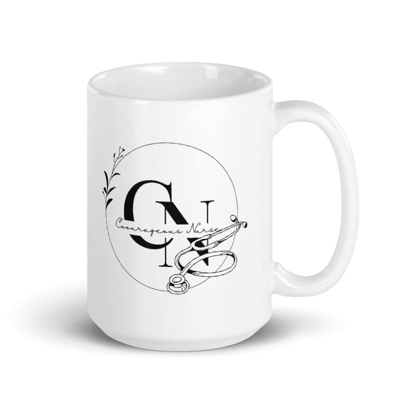 Courageous Nurse White Glossy Coffee Mug