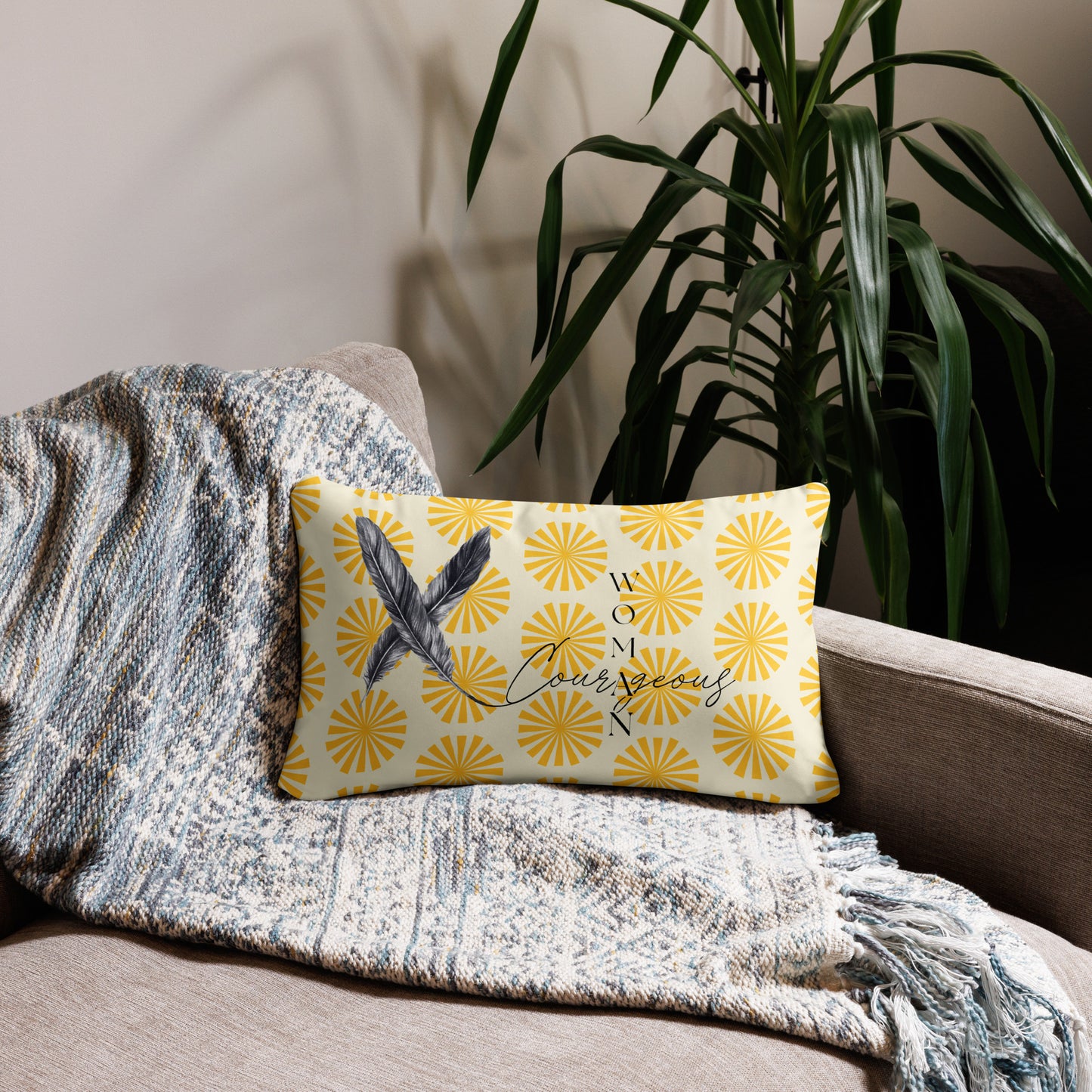 Courageous Woman Women's Empowerment Pillow
