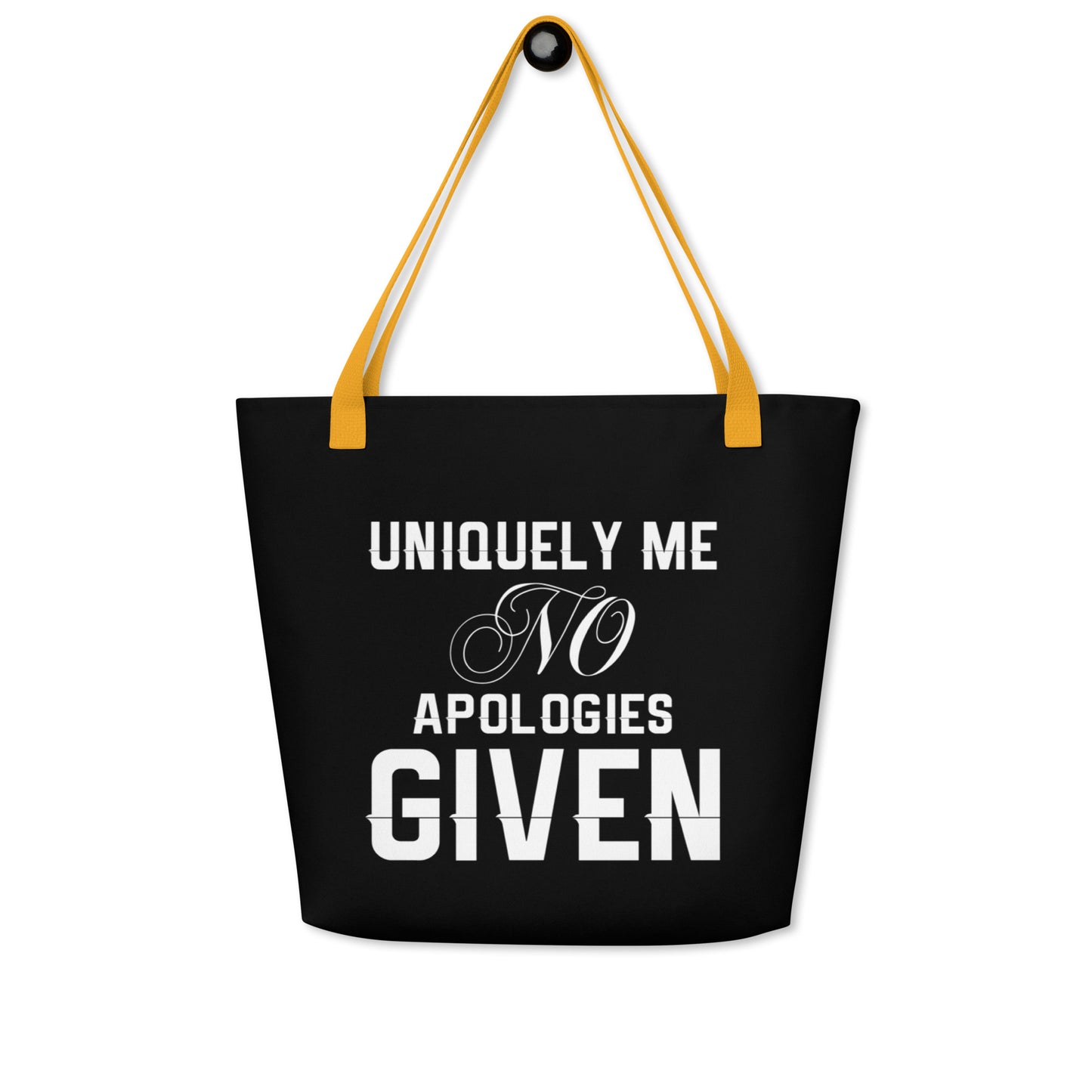 Uniquely Me No Apologies Given All-Over Print Large Tote Bag