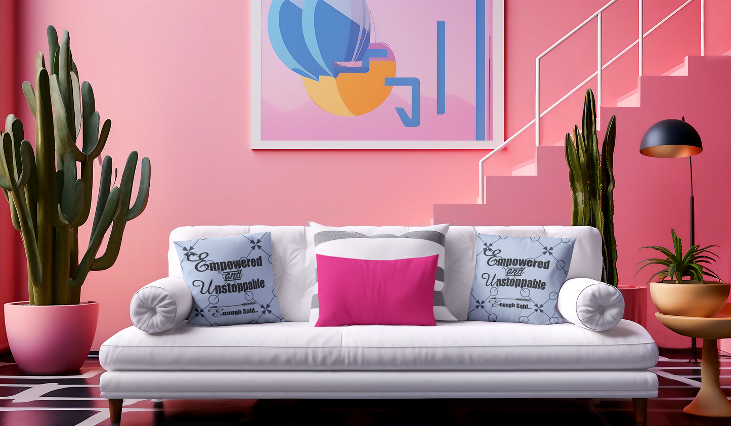 Empowered and Unstoppable Women's Empowerment Throw Pillow