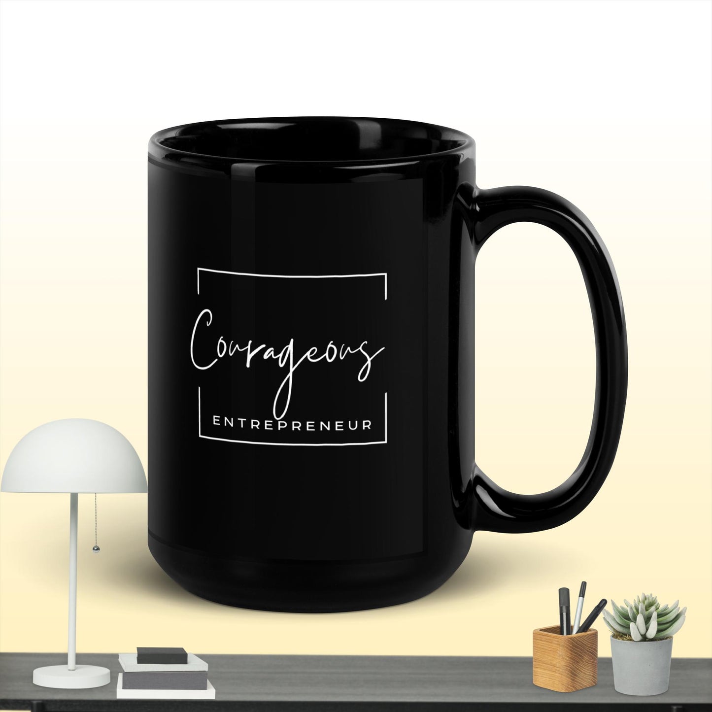 Courageous Entrepreneur Women's Empowerment Black Coffee Mug