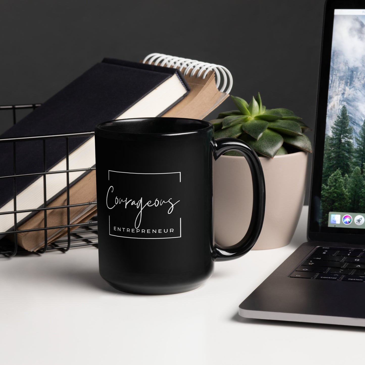 Courageous Entrepreneur Women's Empowerment Black Coffee Mug