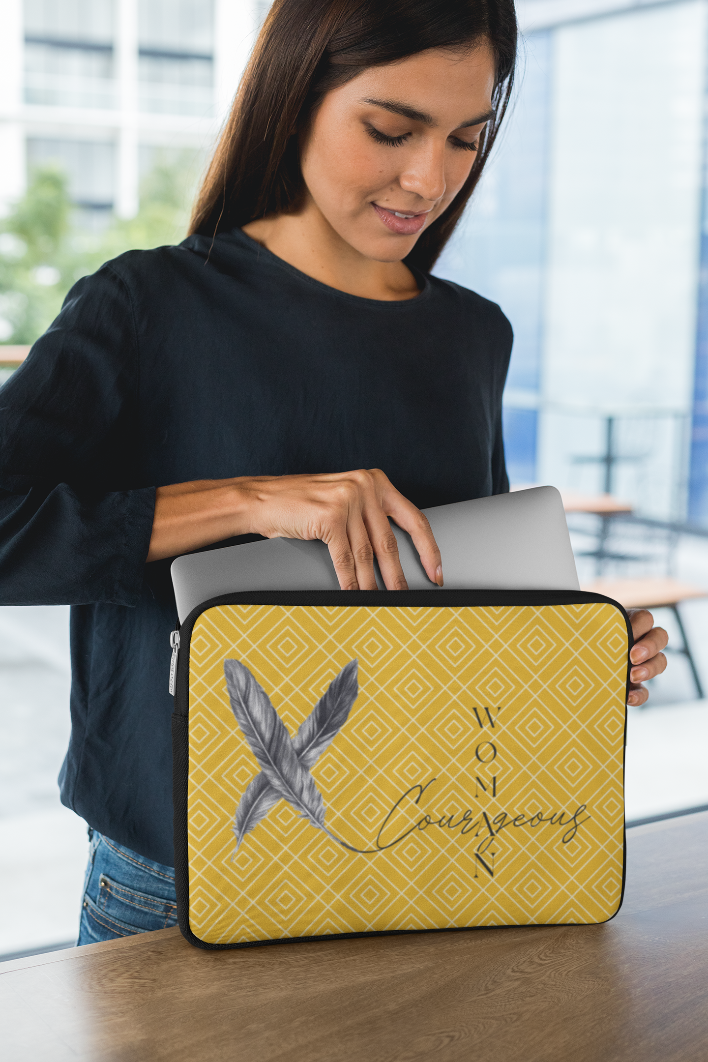 Courageous Woman Women's Empowerment Laptop Sleeve