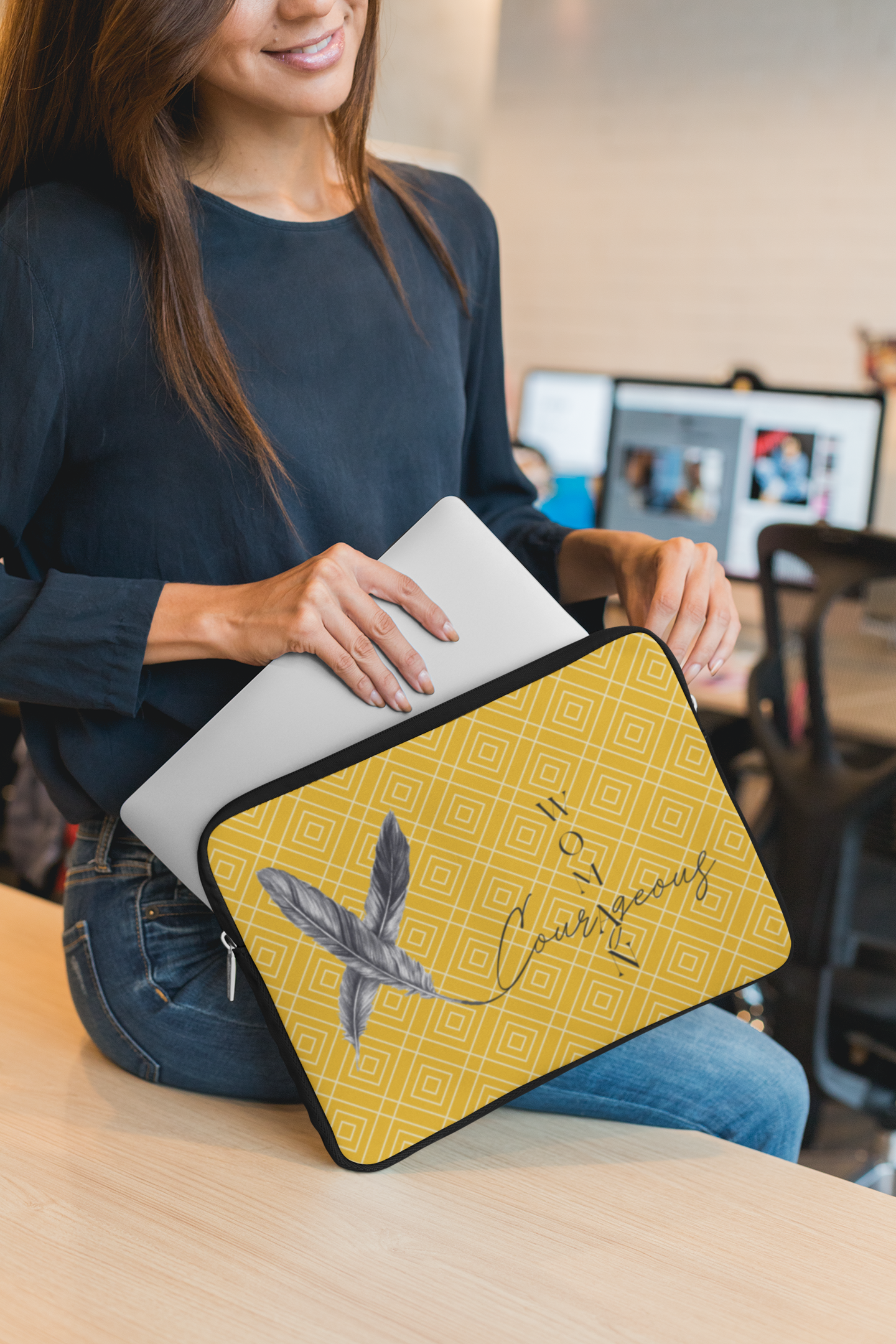 Courageous Woman Women's Empowerment Laptop Sleeve