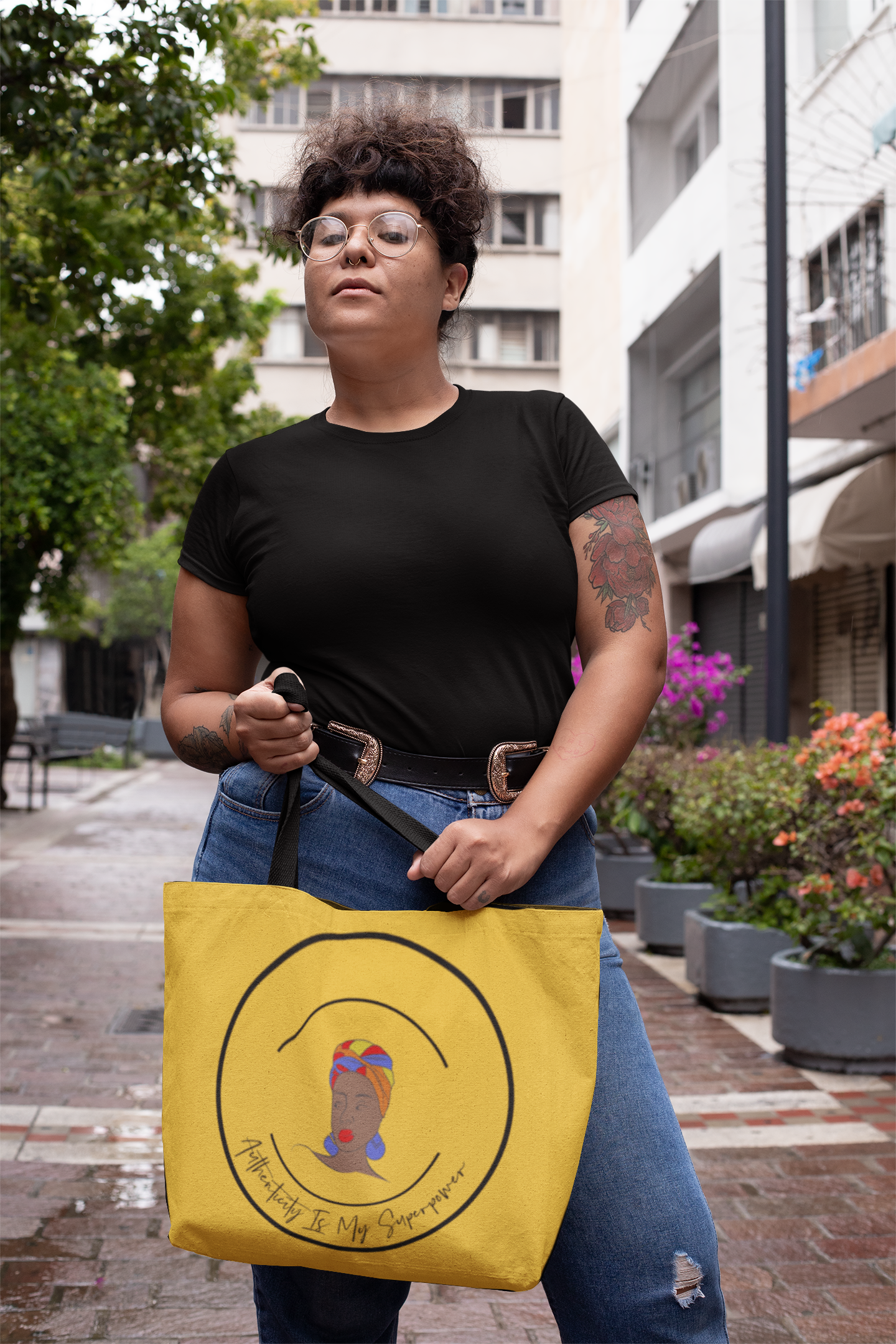Authenticity is My Superpower Women's Empowerment Large Tote Bag