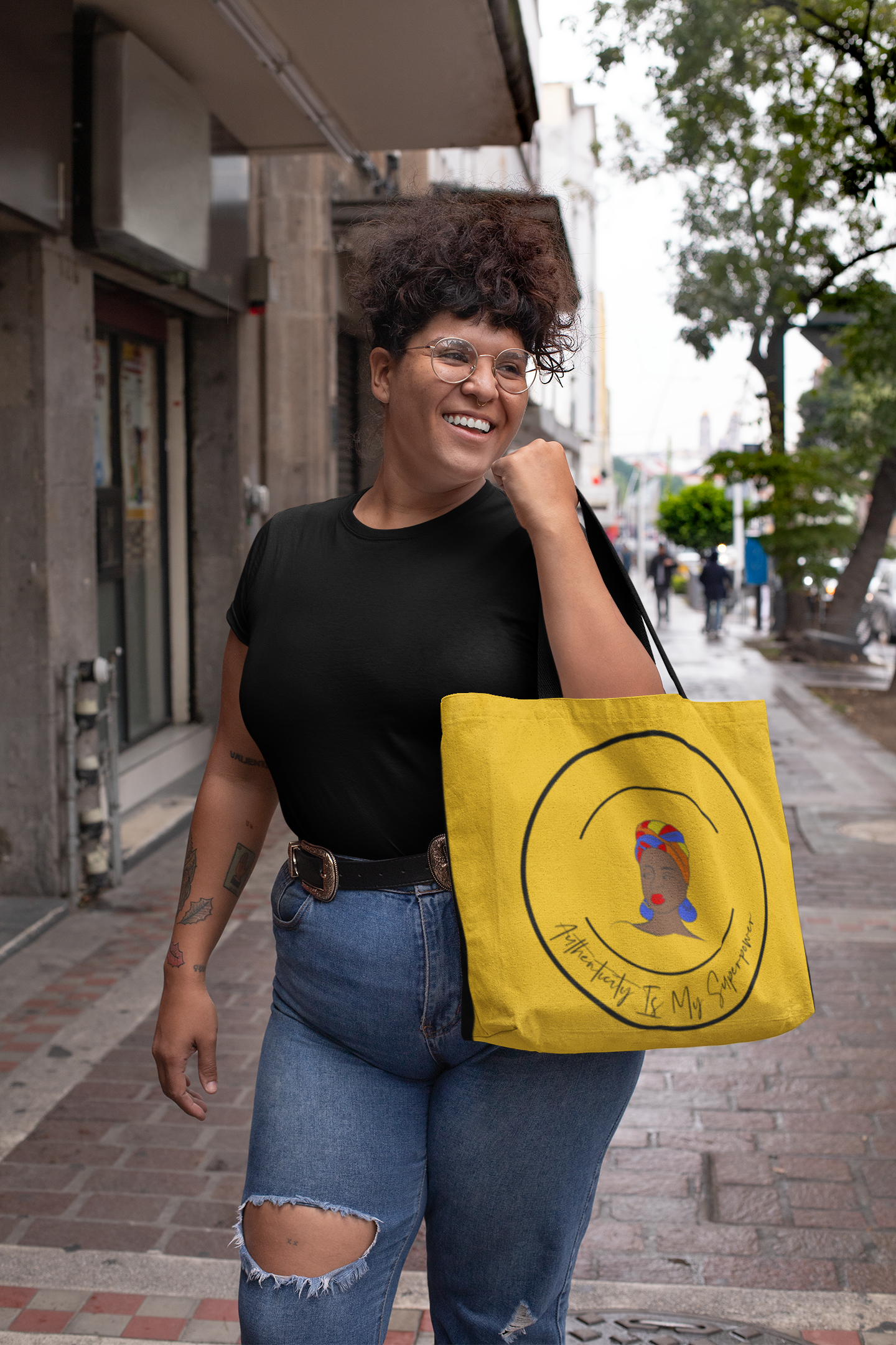 Authenticity is My Superpower Women's Empowerment Large Tote Bag