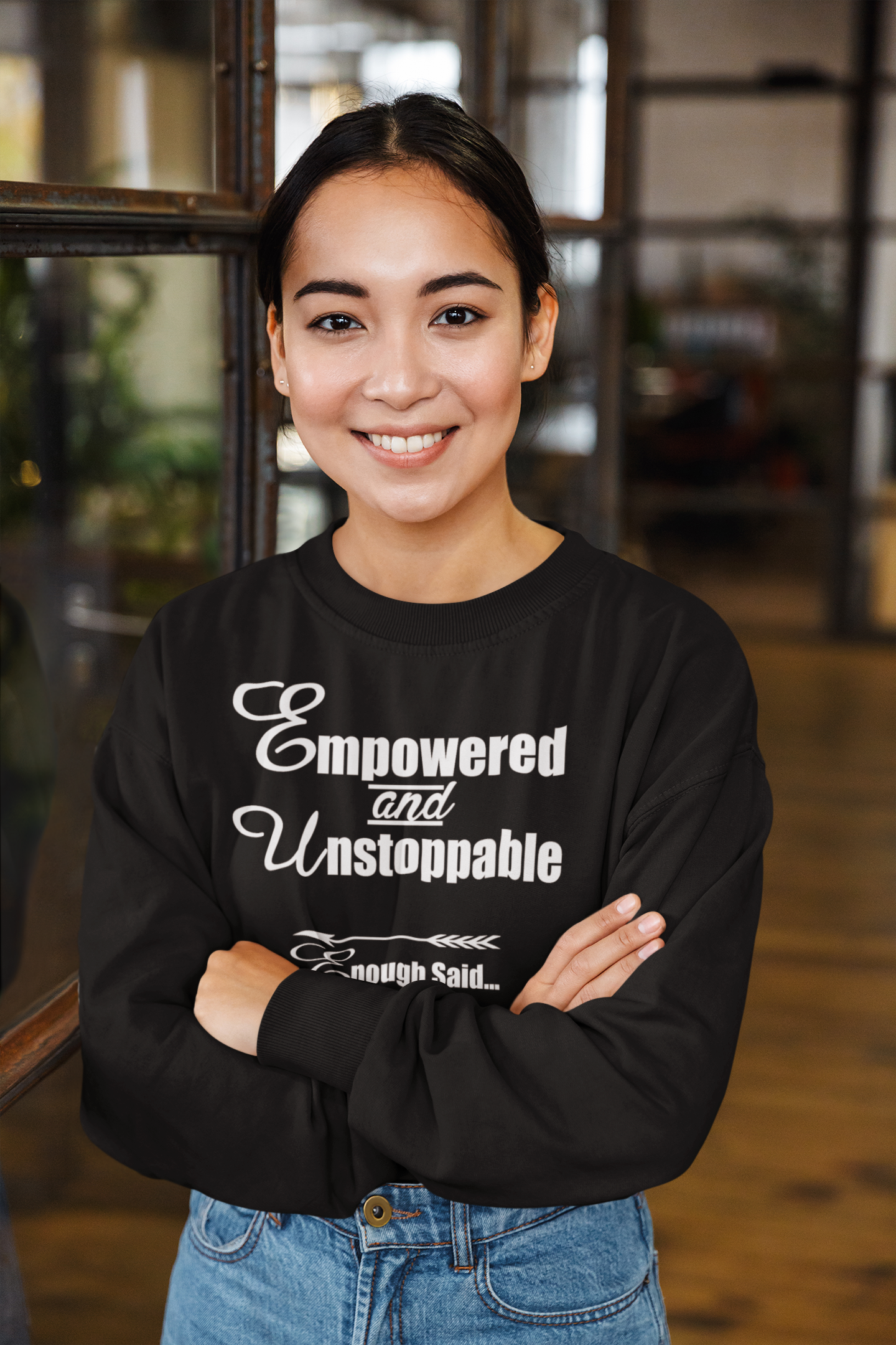 Empowered and Unstoppable Women's Crop Sweatshirt