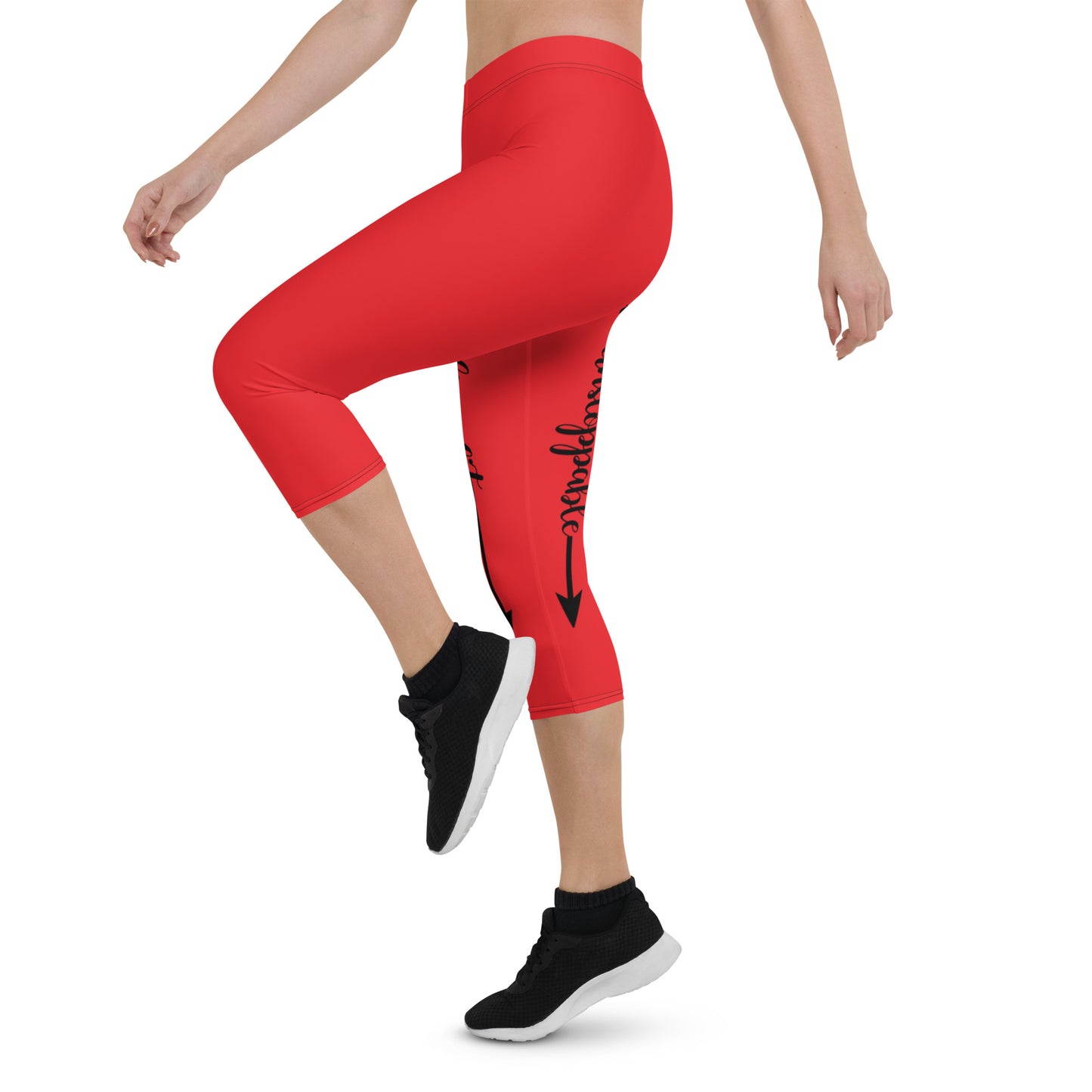 Live Fit, Live Empowered, Live Unstoppable( Black Logo) Women's Fitness Capri Leggings