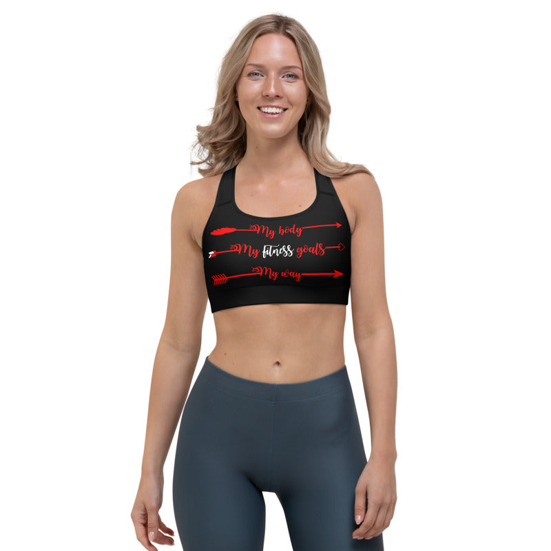 My Body, My Fitness Goals, My Way Sports Bra