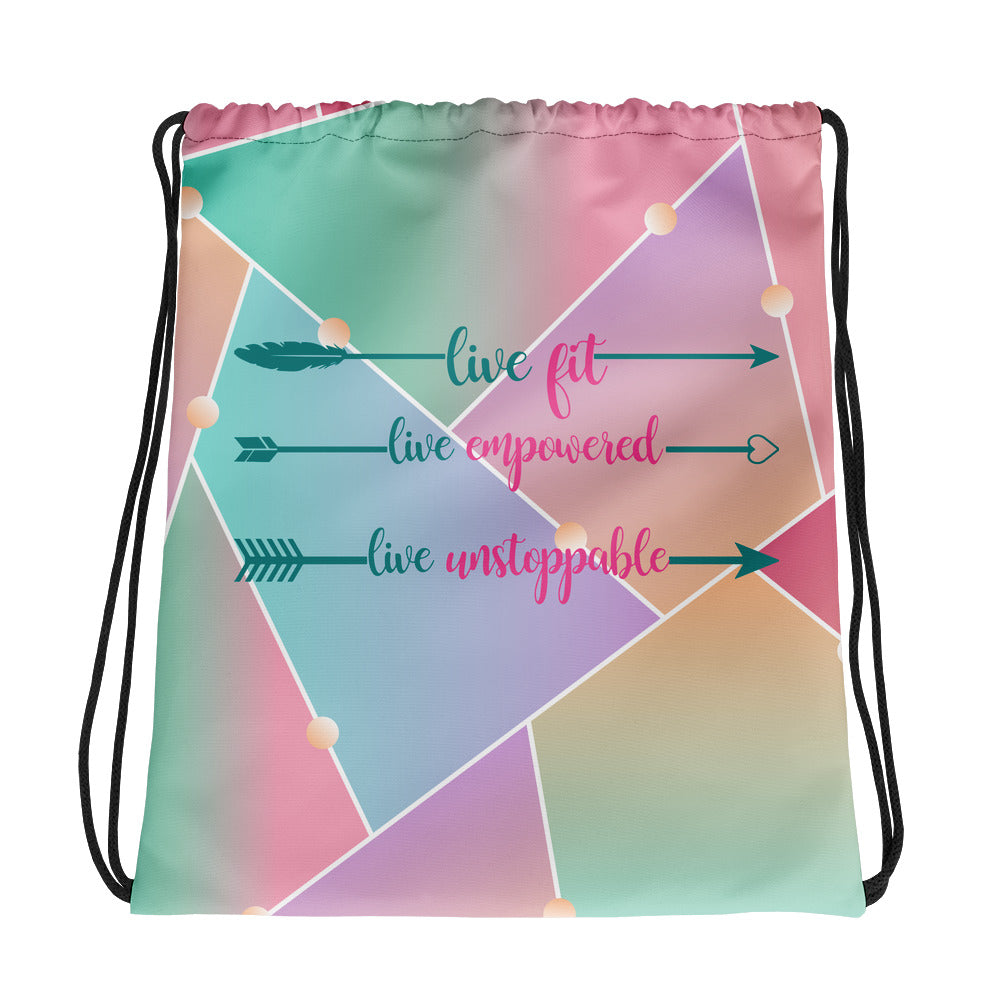 Live Fit, Live Empowered, Live Unstoppable Women's Fitness Gym Bag