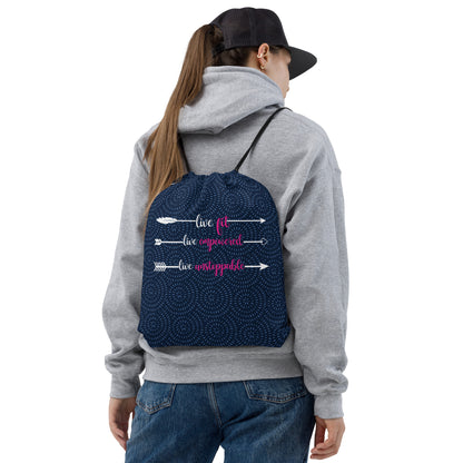 Live Fit, Live Empowered, Live Unstoppable Women's Fitness Gym Bag