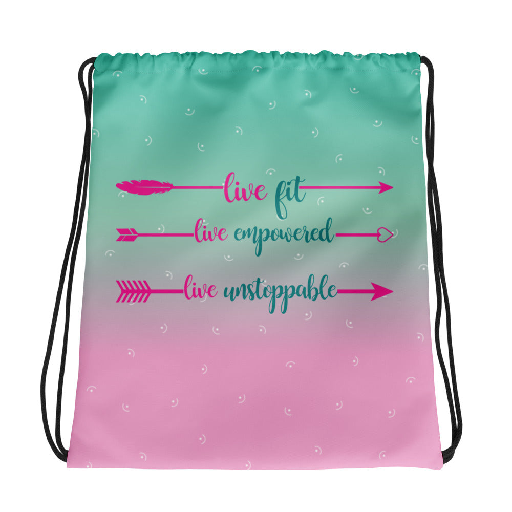 Live Fit, Live Empowered, Live Unstoppable Women's Gym Bag