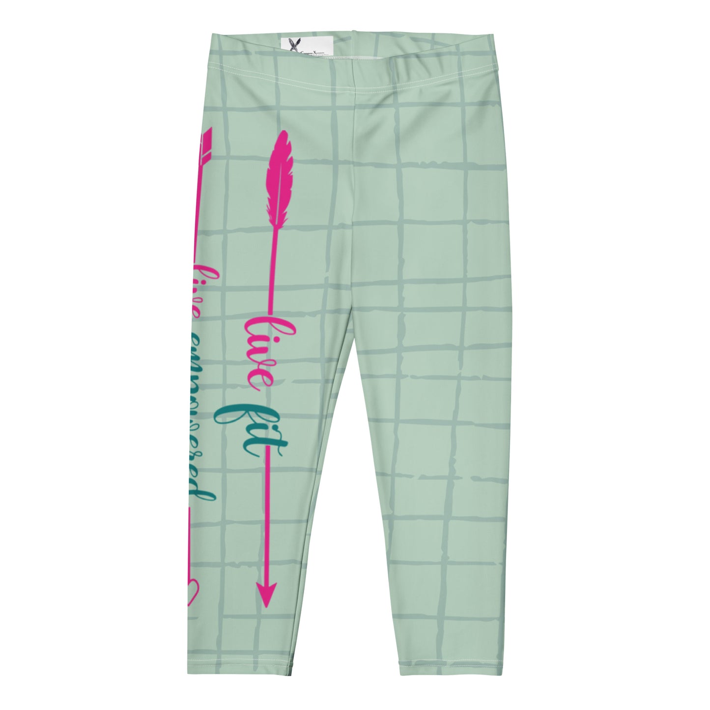 Live Fit, Live Empowered, Live Unstoppable (Pink & Blue Logo)Women's Fitness Capri Leggings
