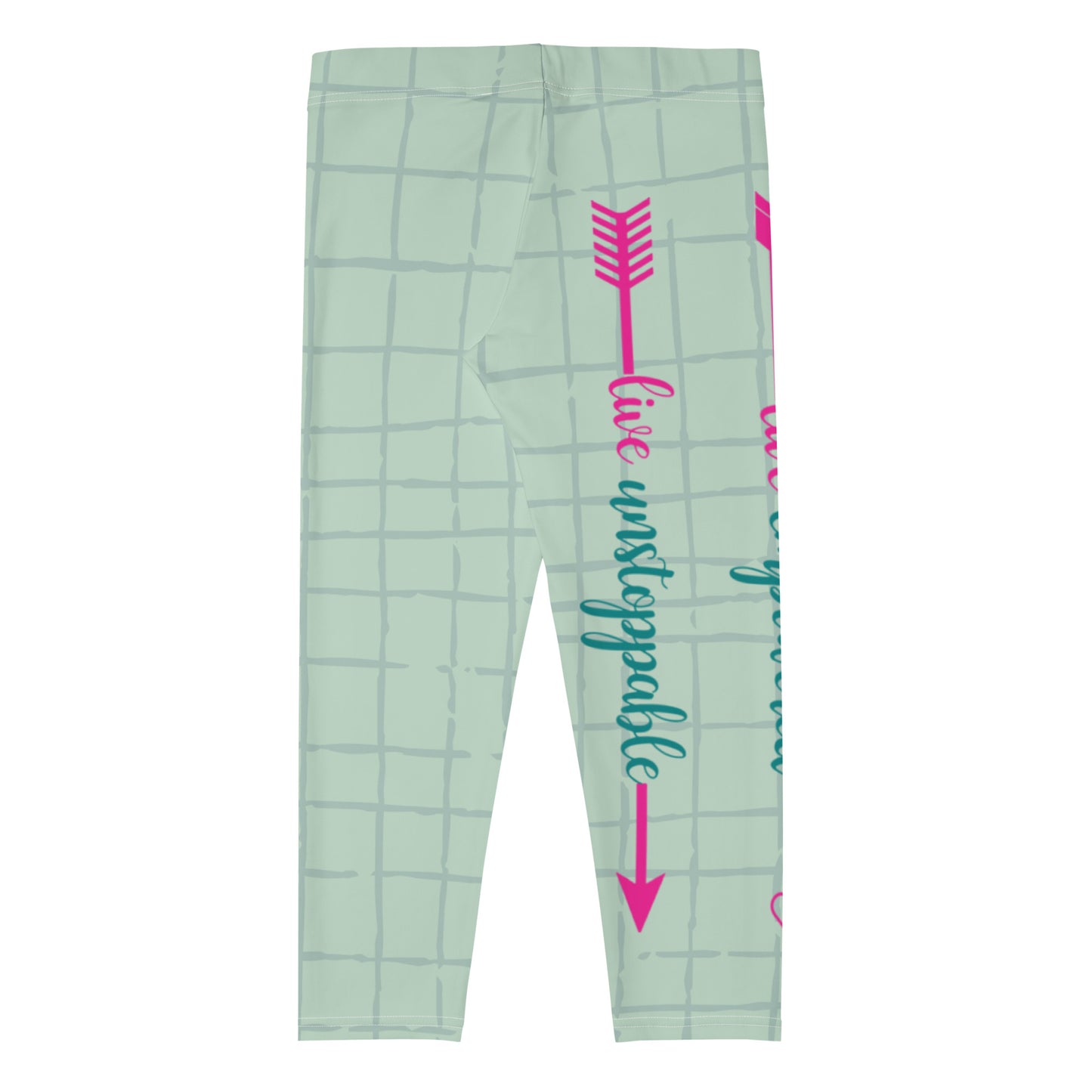 Live Fit, Live Empowered, Live Unstoppable (Pink & Blue Logo)Women's Fitness Capri Leggings