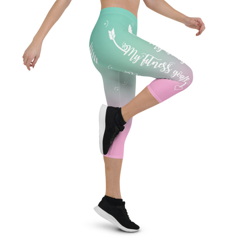 My Body, My Fitness Goals, My Way Women's Fitness Capri Leggings