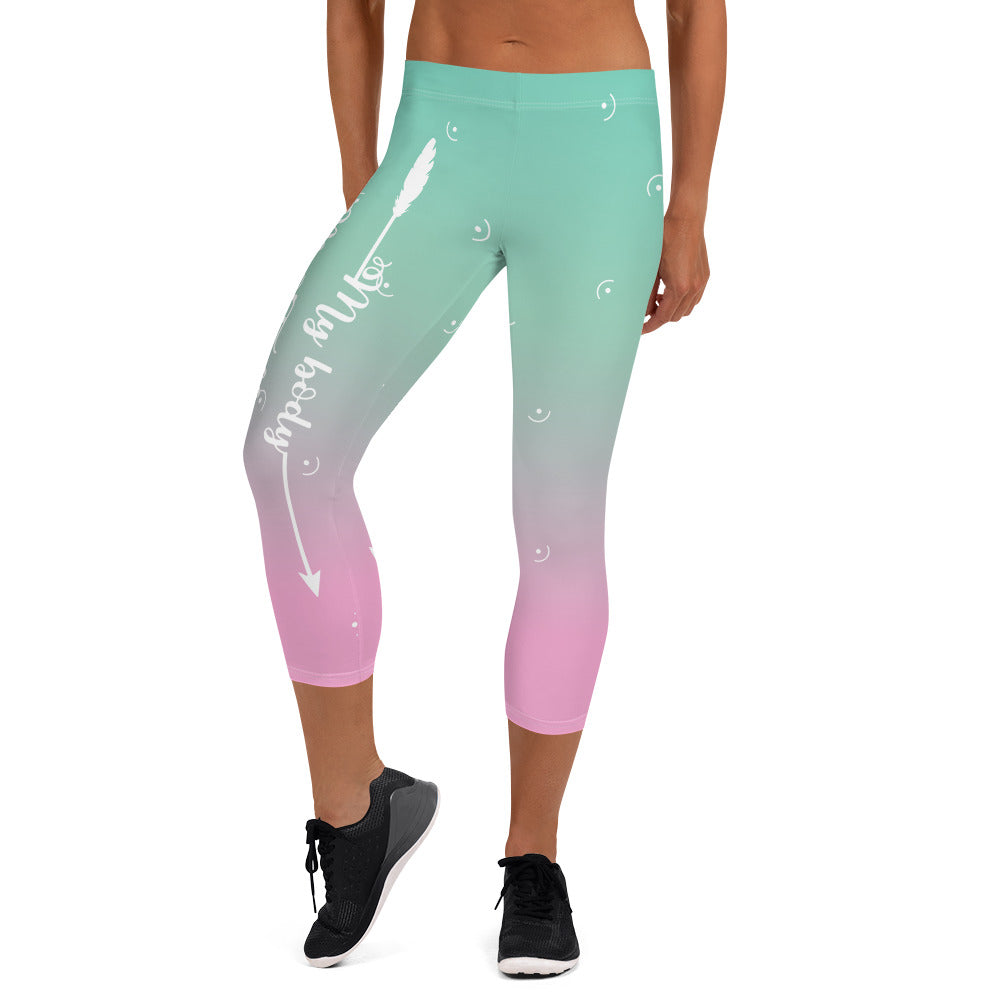 My Body, My Fitness Goals, My Way Women's Fitness Capri Leggings