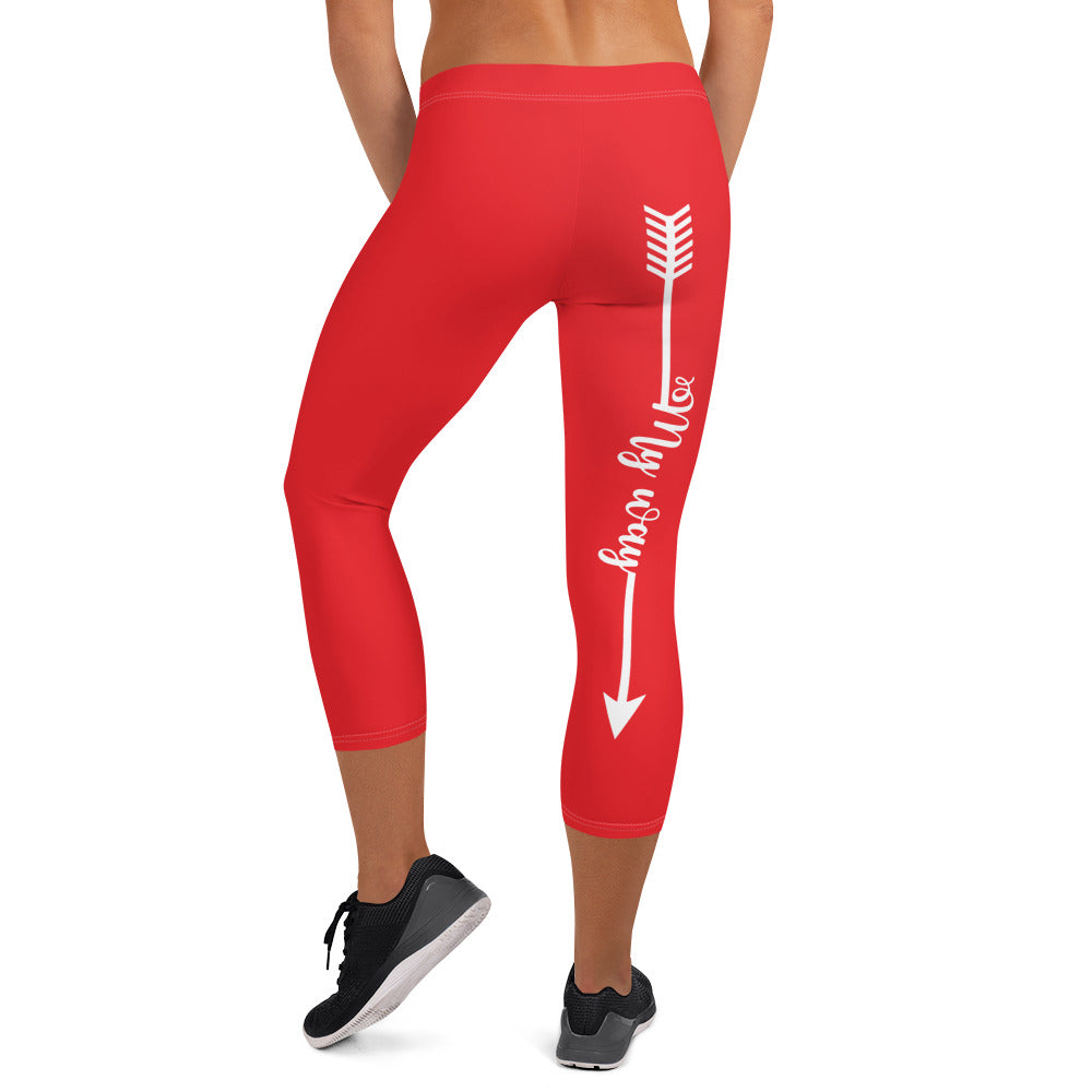 My Body, My Fitness Goals, My Way ( White Logo) Women's Fitness Capri Leggings