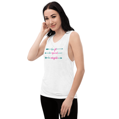 Live Fit, Live Empowered, Live Unstoppable Women's Fitness T-Shirt