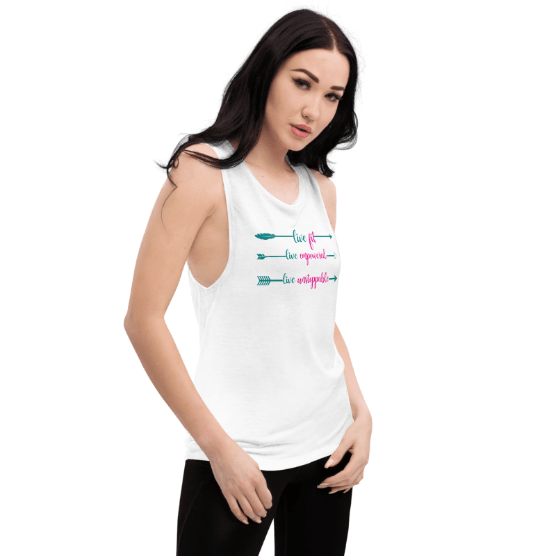 Live Fit, Live Empowered, Live Unstoppable Women's Fitness T-Shirt