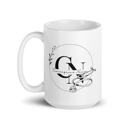 Courageous Nurse White Glossy Coffee Mug