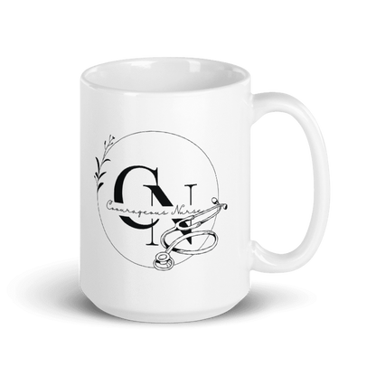 Courageous Nurse White Glossy Coffee Mug