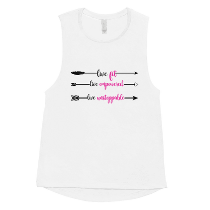 Live Fit, Live Empowered, Live Unstoppable Women's Fitness T-Shirt