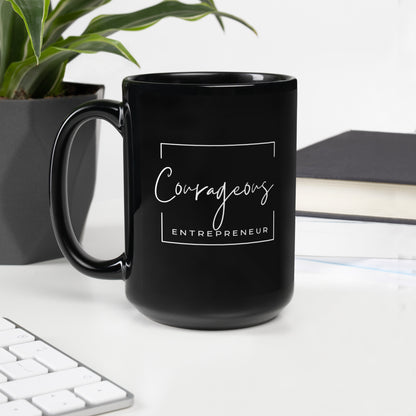 Courageous Entrepreneur  Women's Empowerment Black Coffee Mug