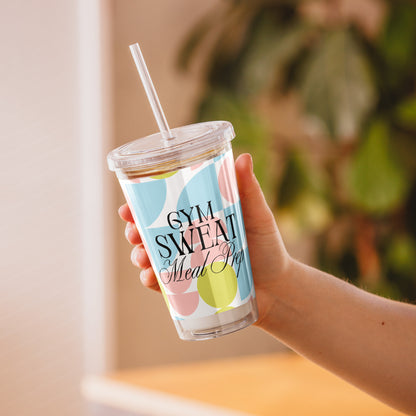 Gym. Sweat. Meal Prep Clear Plastic Tumbler