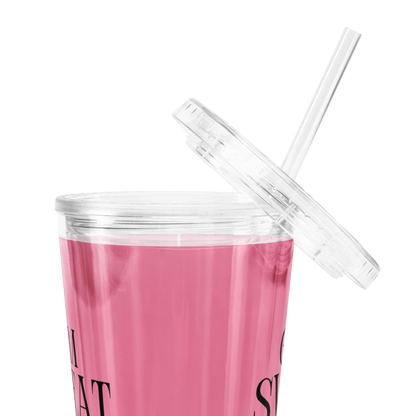 Gym. Sweat. Meal Prep Clear Plastic Tumbler