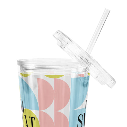 Gym. Sweat. Meal Prep Clear Plastic Tumbler