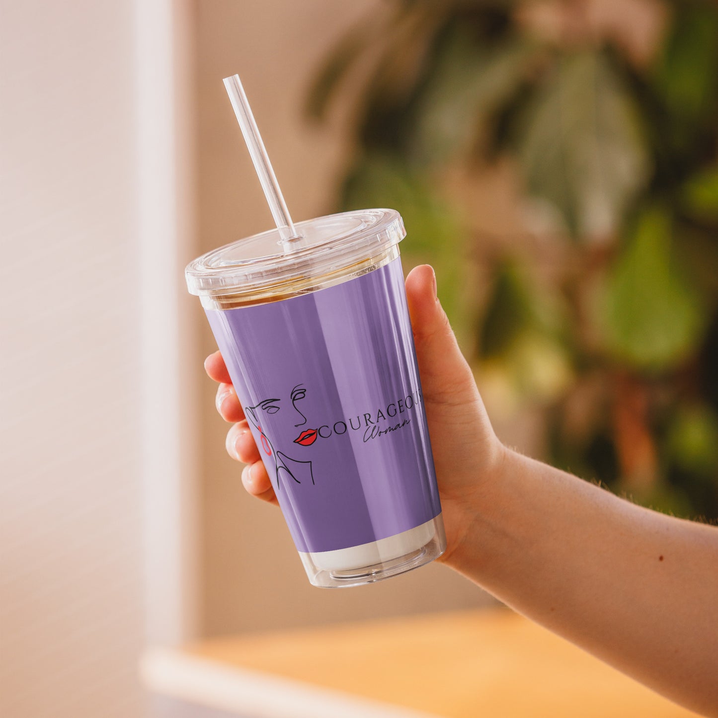 Acrylic Tumbler with Lid and Straw | Courageous Xpressions™