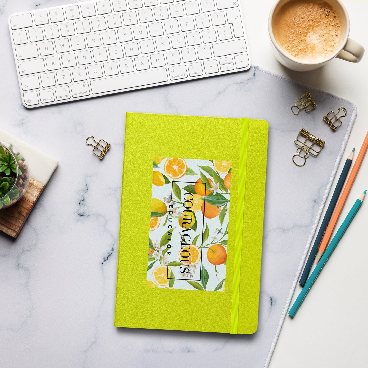 Courageous Educator Women's Empowerment Hardcover Notebook