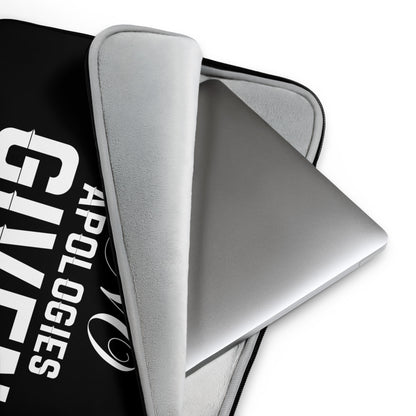 Uniquely Me No Apologies Given Laptop Sleeve