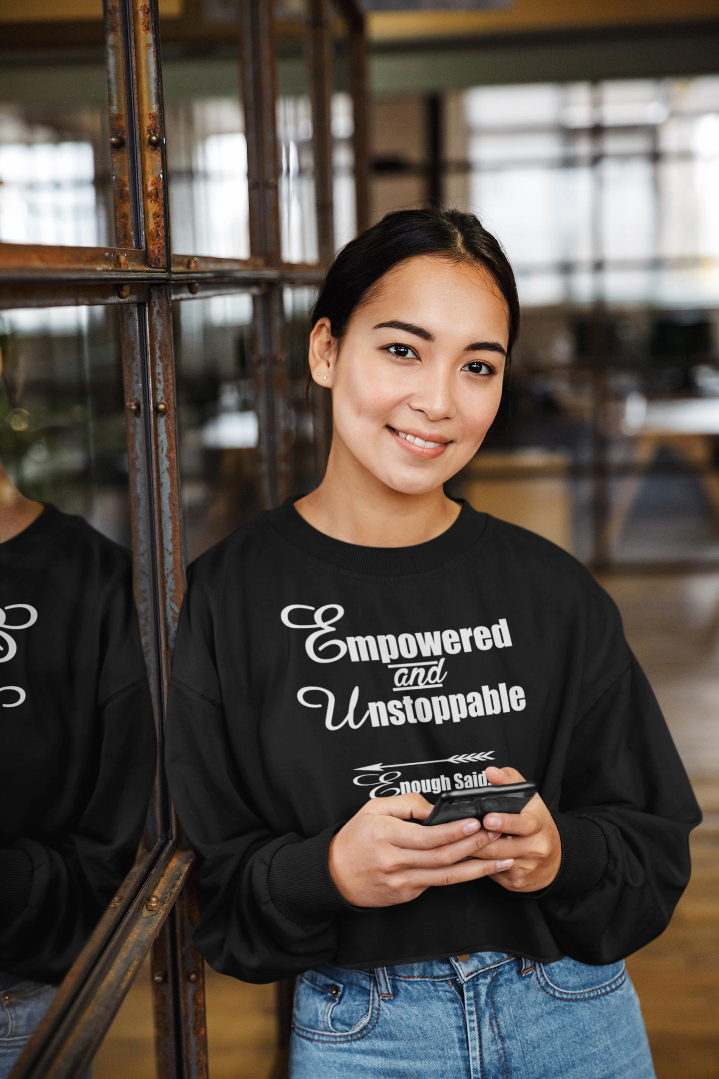 Empowered and Unstoppable Women's Crop Sweatshirt