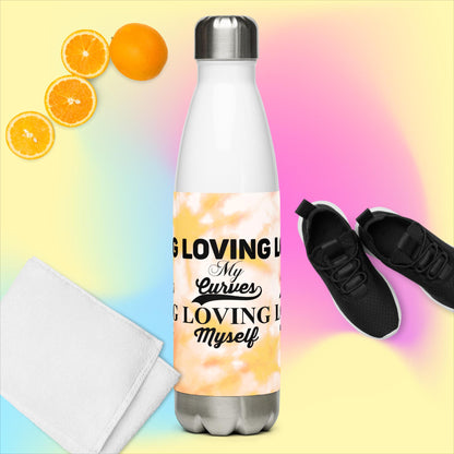 Loving My Curves, Loving Myself Stainless Steel Water Bottle