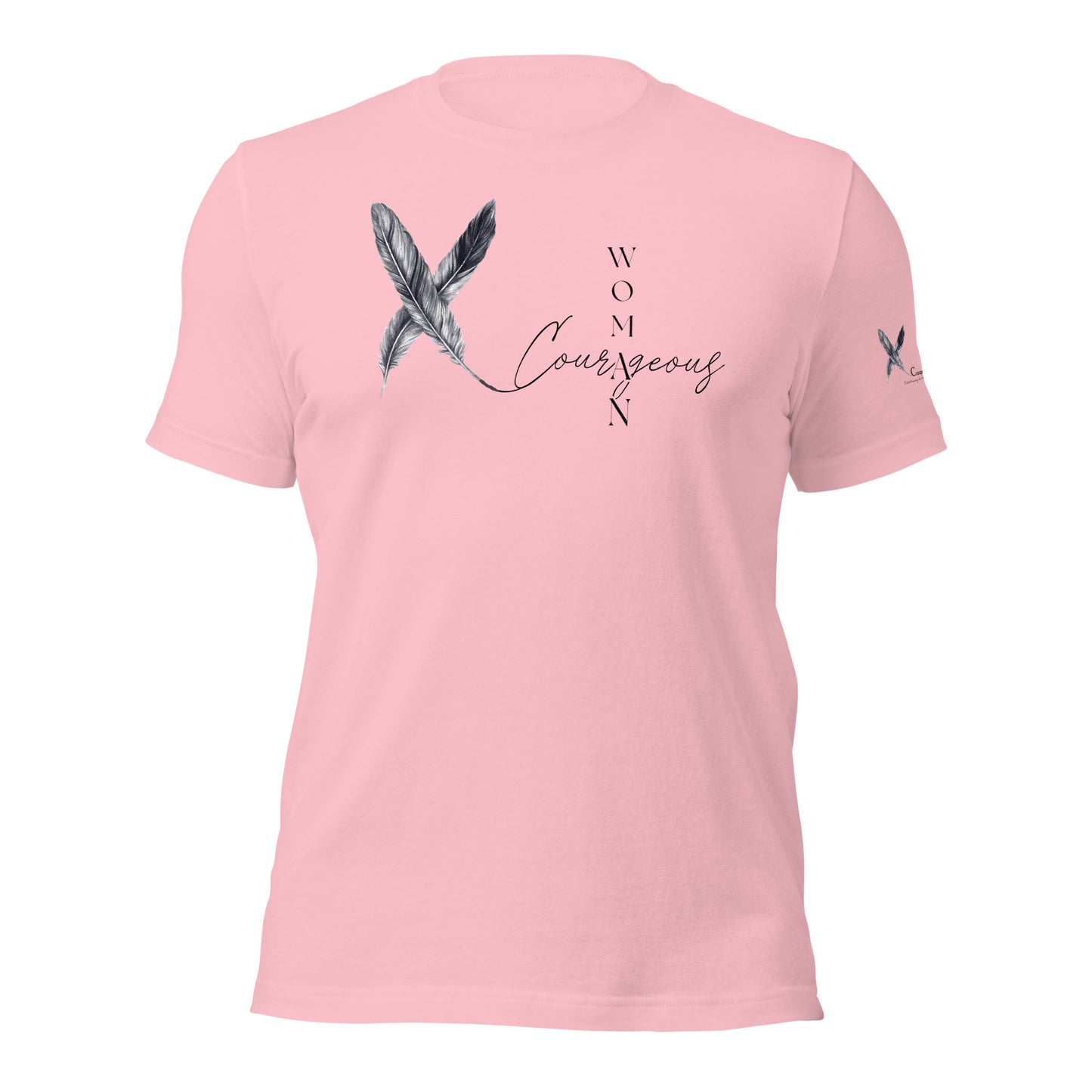 Courageous Woman Women's Empowerment T-Shirt (Black Logo)