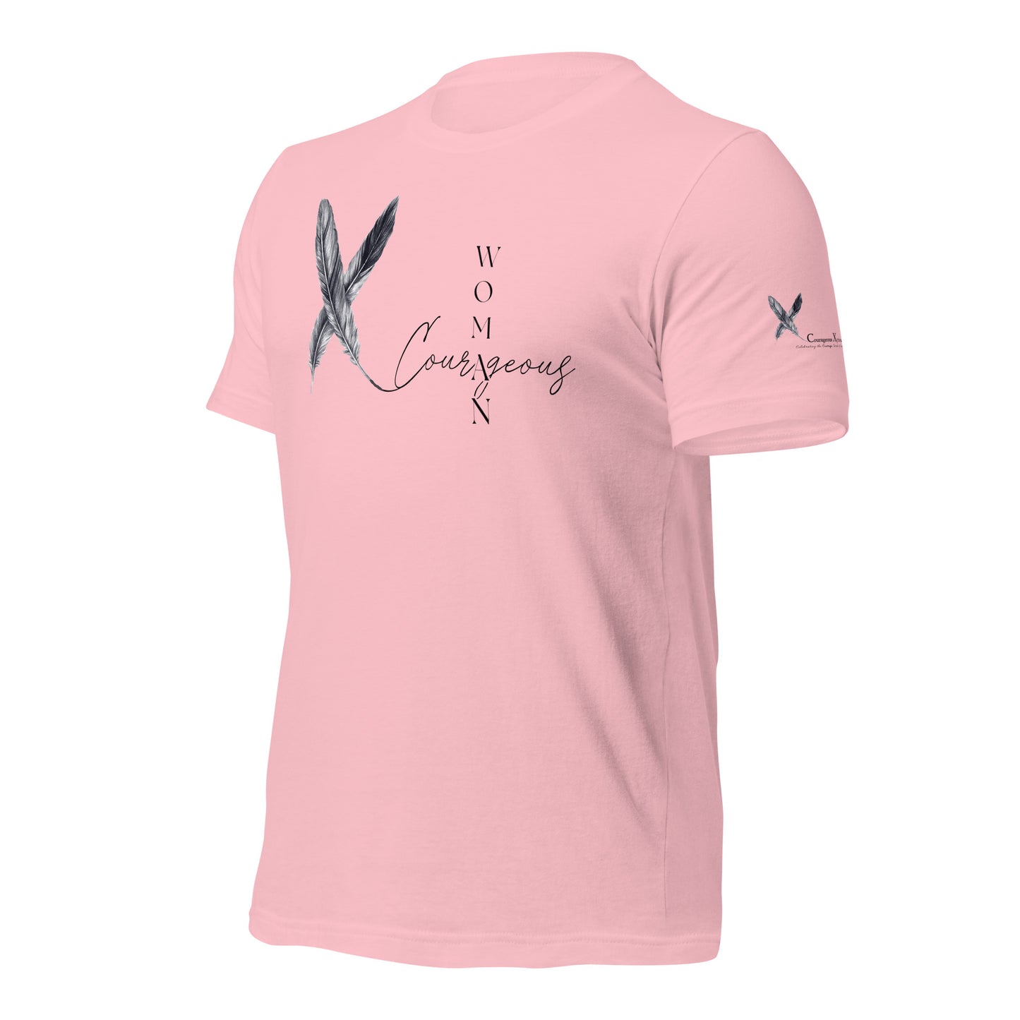 Courageous Woman Women's Empowerment T-Shirt (Black Logo)