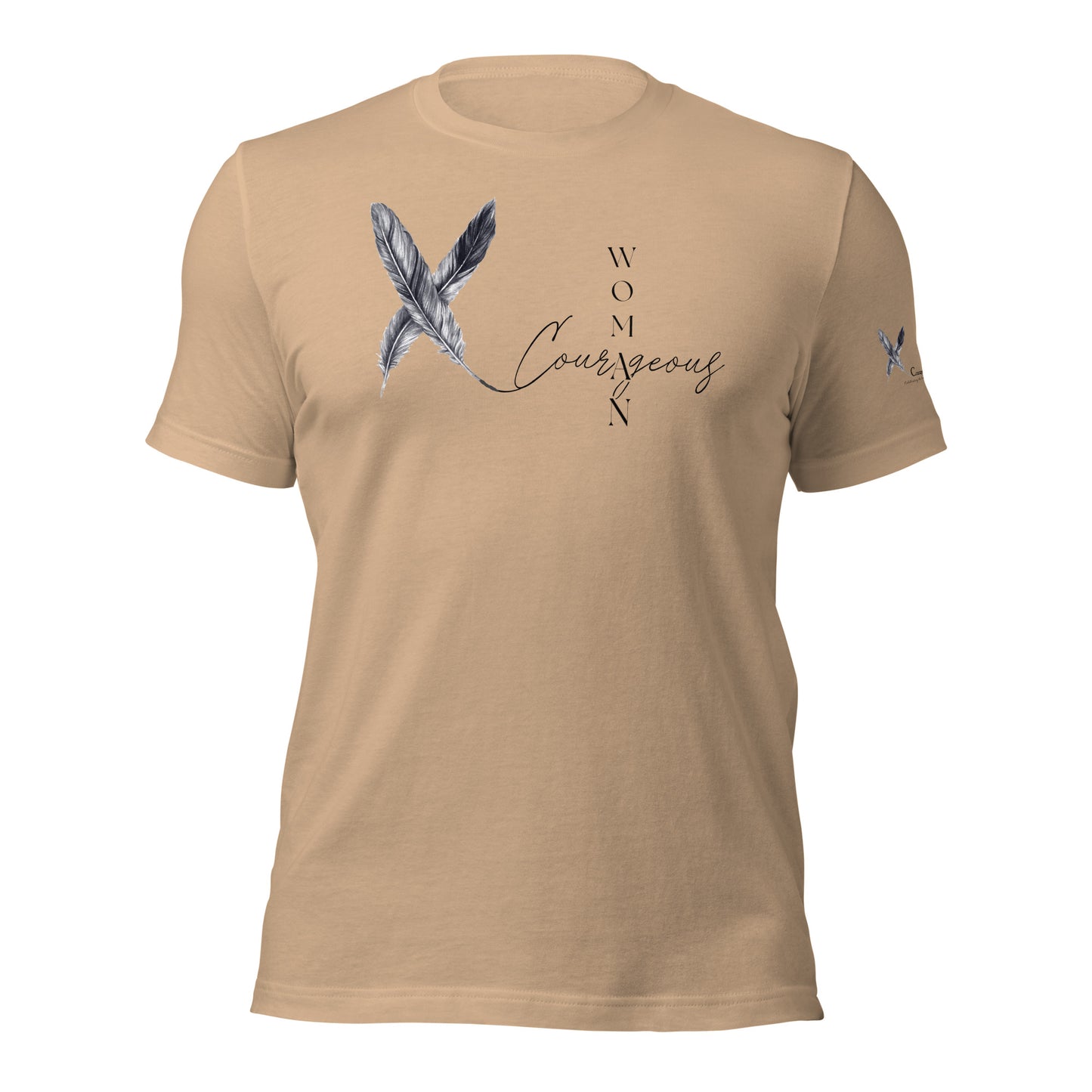 Courageous Woman Women's Empowerment T-Shirt (Black Logo)