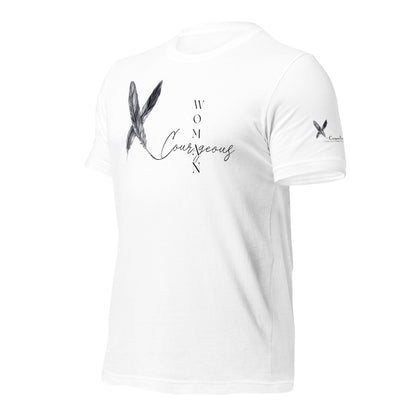 Courageous Woman Women's Empowerment T-Shirt (Black Logo)
