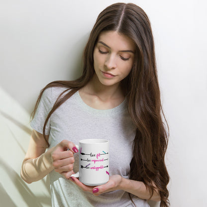 Live Fit. Live Empowered, Live Unstoppable Women's Empowerment Coffee Mug