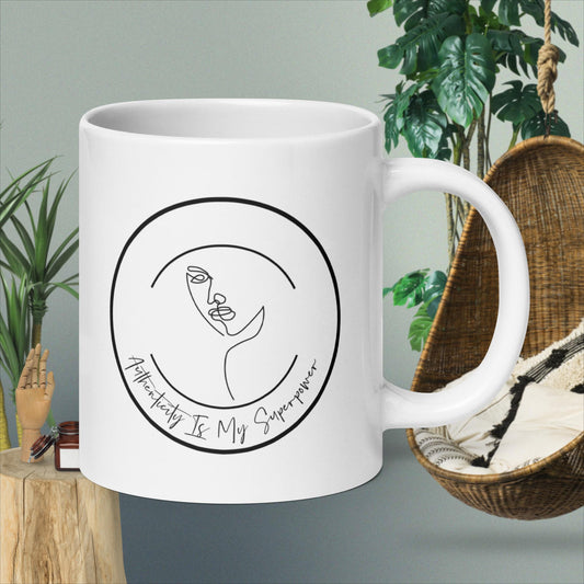Authenticity Is My Superpower Women's White Coffee Mug
