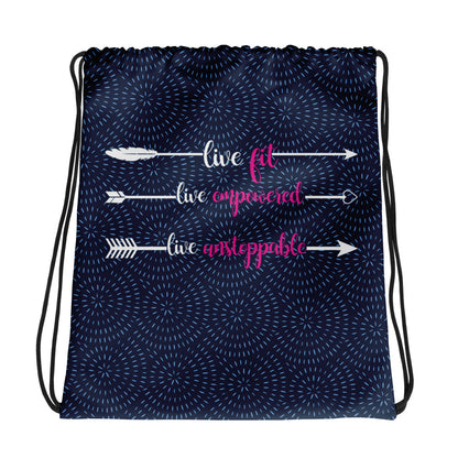 Live Fit, Live Empowered, Live Unstoppable Women's Fitness Gym Bag