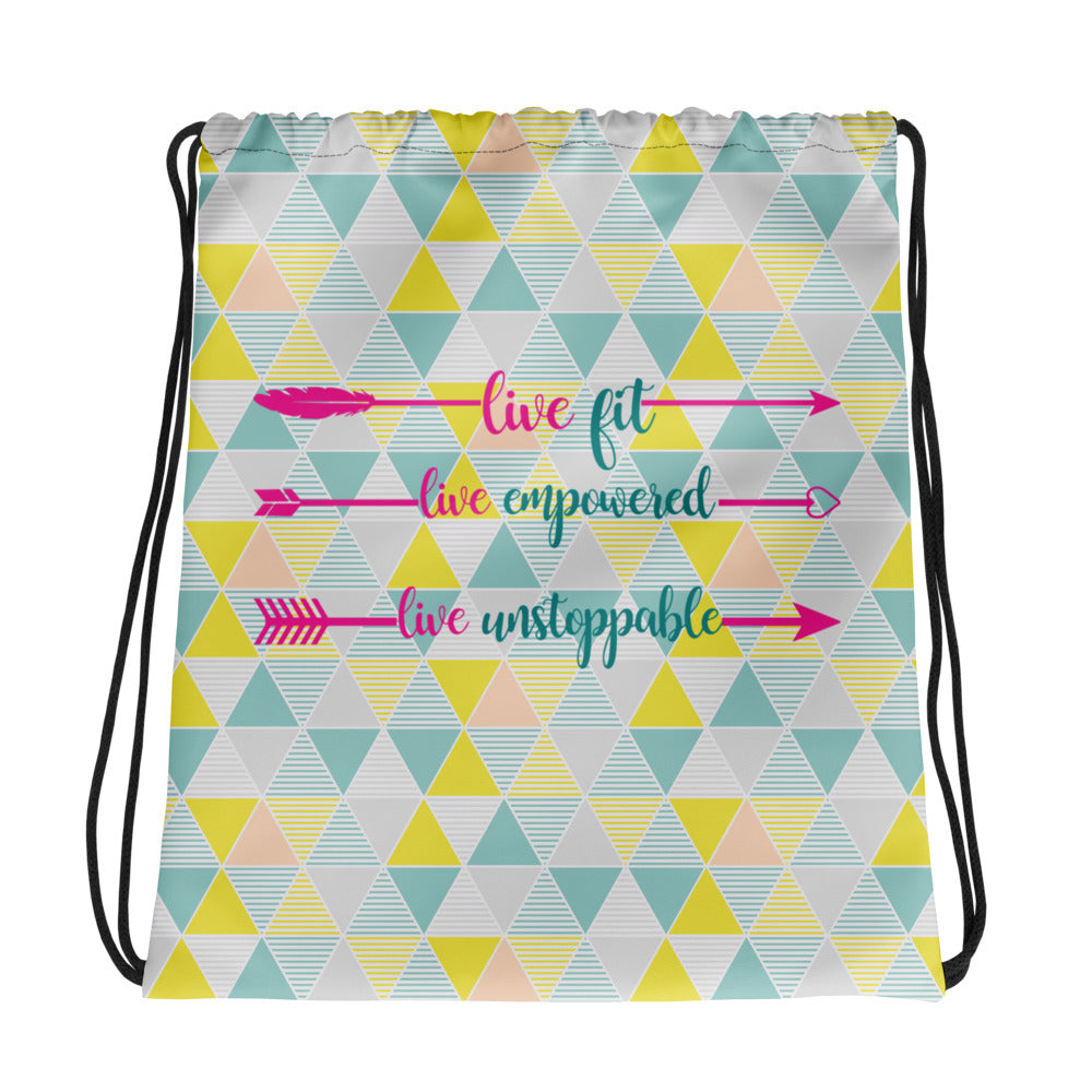 Live Fit, Live Empowered Live Unstoppable Women's Fitness Gym Bag
