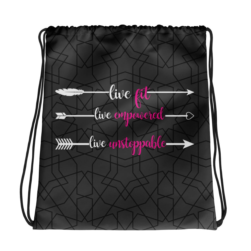 Live Fit, Live Empowered, Live Unstoppable Women's Fitness Gym Bag